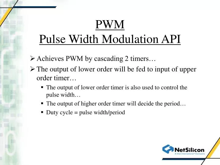 pwm pulse width modulation api