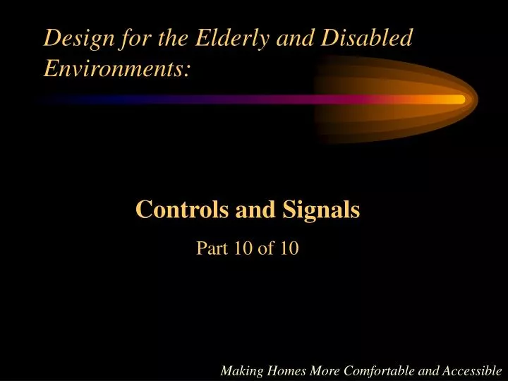 design for the elderly and disabled environments