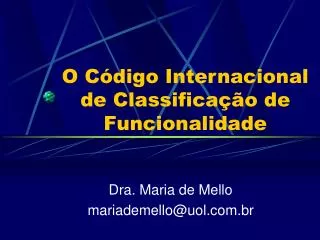 o c digo internacional de classifica o de funcionalidade
