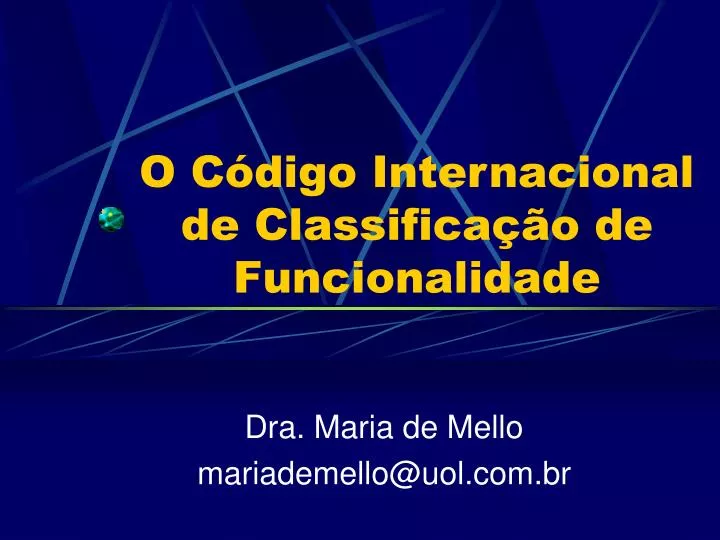 o c digo internacional de classifica o de funcionalidade