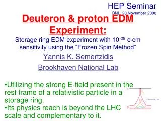 Deuteron &amp; proton EDM Experiment: Storage ring EDM experiment with 10 -29 e  cm sensitivity using the “Frozen Spin