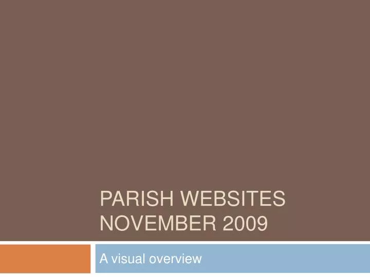 parish websites november 2009