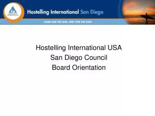 Hostelling International USA San Diego Council Board Orientation