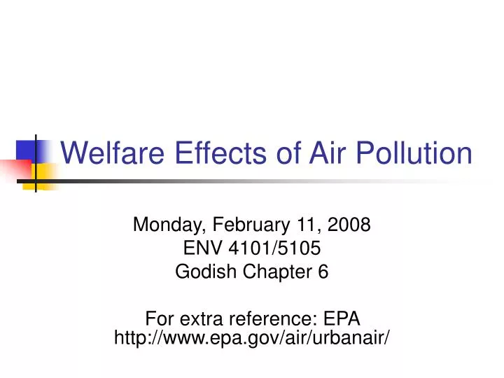 welfare effects of air pollution