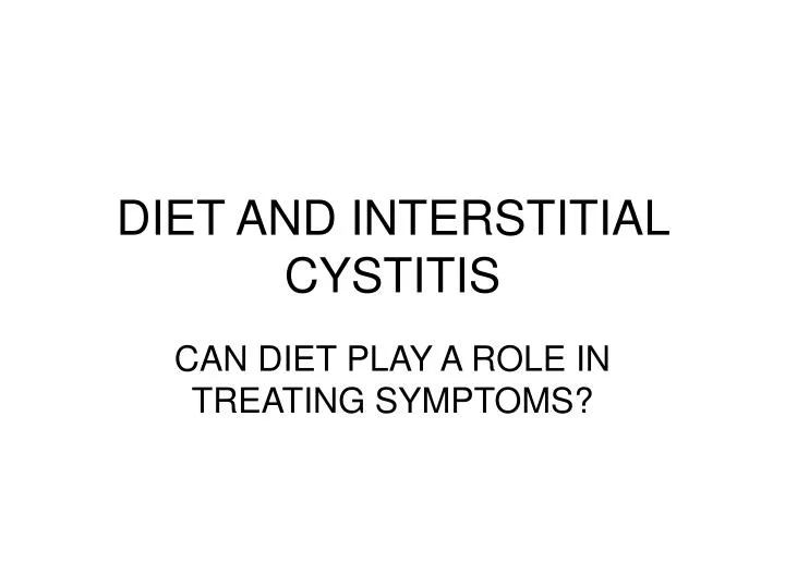 diet and interstitial cystitis
