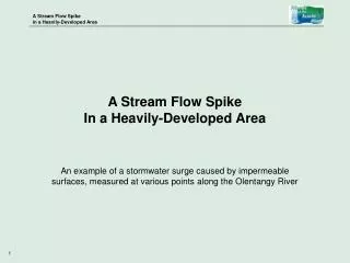 A Stream Flow Spike In a Heavily-Developed Area