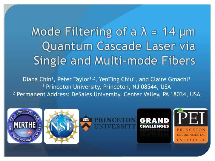 mode filtering of a 14 m quantum cascade laser via single and multi mode fibers