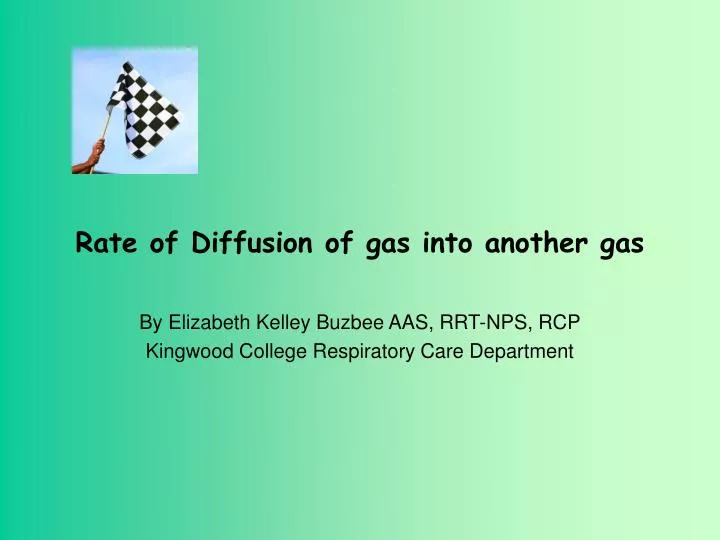 rate of diffusion of gas into another gas