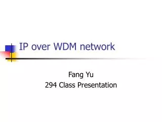 IP over WDM network