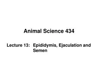 Animal Science 434