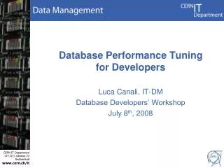 Database Performance Tuning for Developers