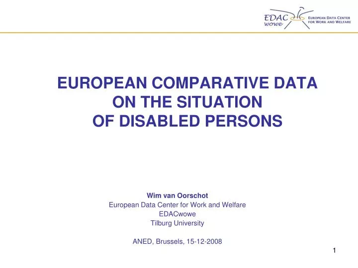 european comparative data on the situation of disabled persons
