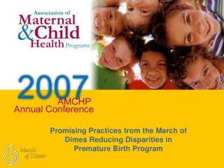 Promising Practices from the March of Dimes Reducing Disparities in Premature Birth Program