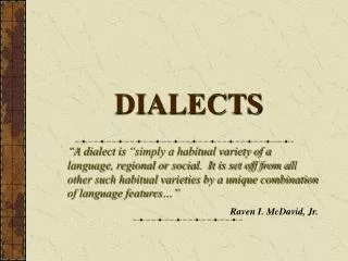 DIALECTS