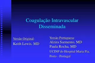 coagula o intravascular disseminada
