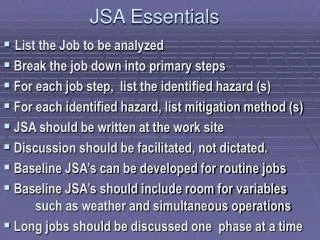 JSA Essentials