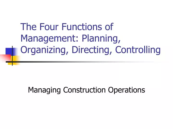 the four functions of management planning organizing directing controlling