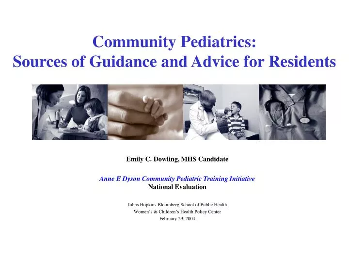 community pediatrics sources of guidance and advice for residents