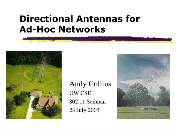 directional antennas for ad hoc networks