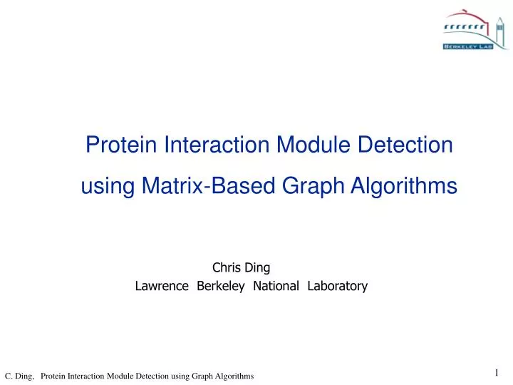 protein interaction module detection using matrix based graph algorithms
