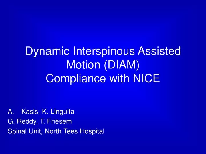 dynamic interspinous assisted motion diam compliance with nice