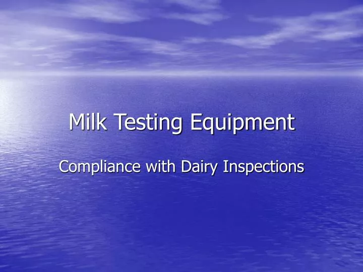 milk testing equipment