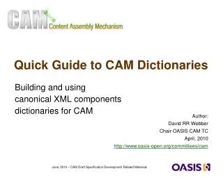 Quick Guide to CAM Dictionaries