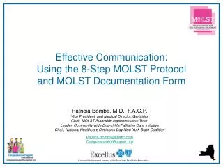 Effective Communication: Using the 8-Step MOLST Protocol and MOLST Documentation Form