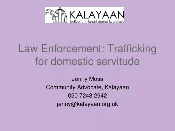 law enforcement trafficking for domestic servitude