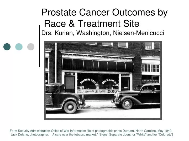 prostate cancer outcomes by race treatment site drs kurian washington nielsen menicucci