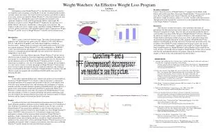 Weight Watchers: An Effective Weight Loss Program Liz Ziner Beloit College, Beloit, WI