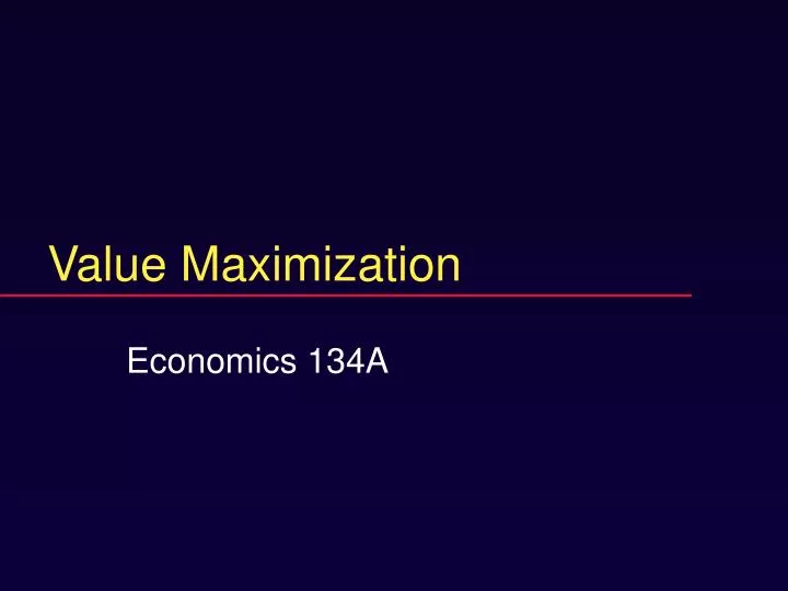 value maximization