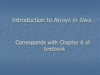 Introduction to Arrays in Java