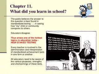 Chapter 11. What did you learn in school?