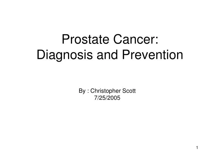 prostate cancer diagnosis and prevention