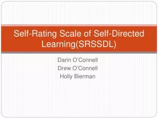 Self-Rating Scale of Self-Directed Learning(SRSSDL)