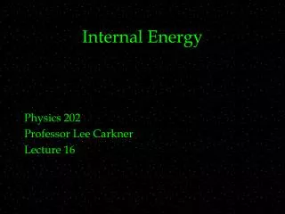 Internal Energy