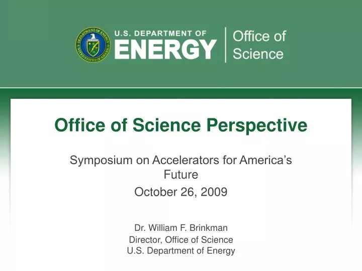 office of science perspective