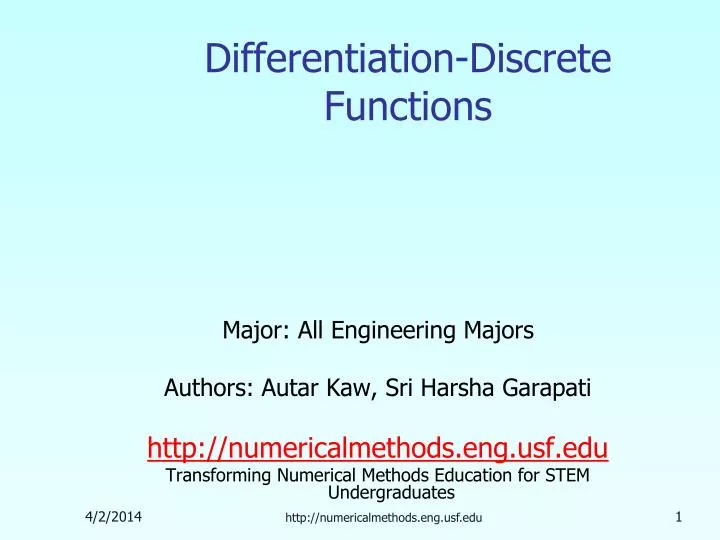 differentiation discrete functions