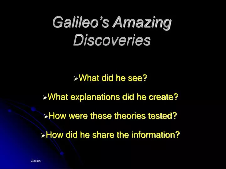 galileo s amazing discoveries