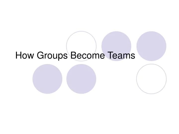 how groups become teams