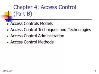 Chapter 4: Access Control (Part B)