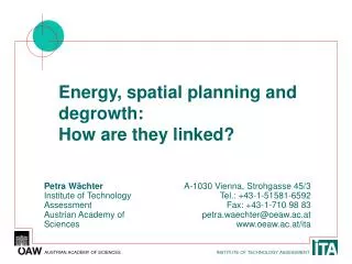 Energy, spatial planning and degrowth: How are they linked?