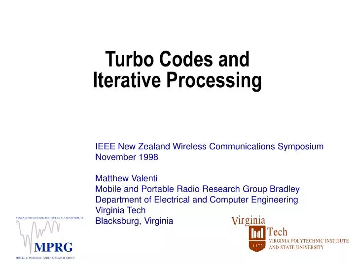 turbo codes and iterative processing