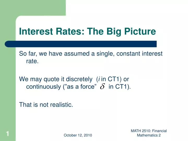 interest rates the big picture