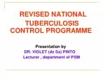 PPT - National Tuberculosis Control Program PowerPoint Presentation ...