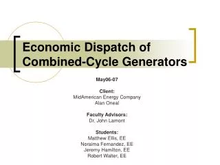 Economic Dispatch of Combined-Cycle Generators