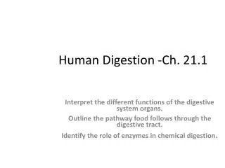 Human Digestion -Ch. 21.1