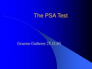 The PSA Test