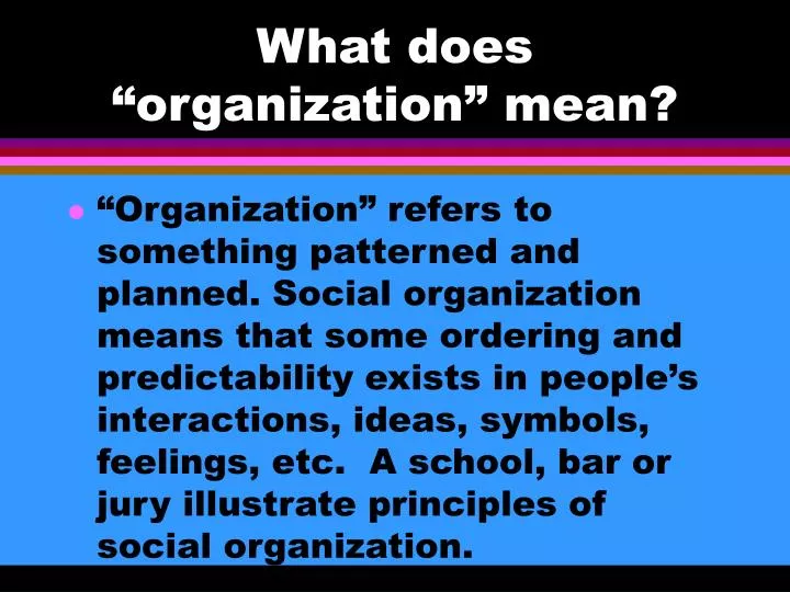 what does organization mean